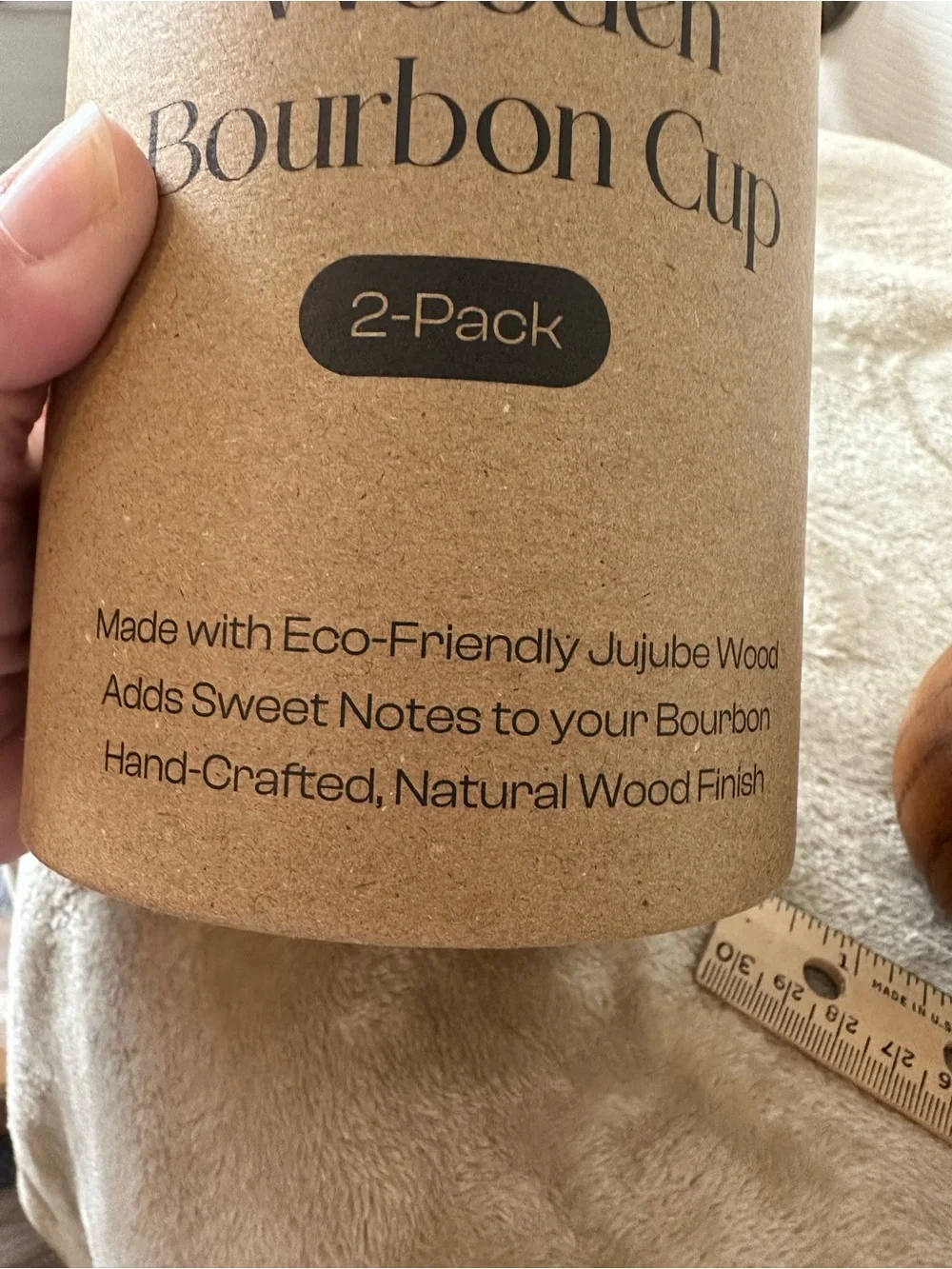 Monsanto Elegant Brown Wooden Bourbon Cups - 2 Pack New in Box